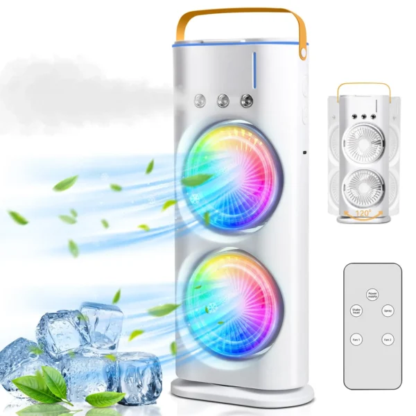 مروحة DENX DX2608 برذاذ مزدوج – 2 في 1 بتبريد مضاعف